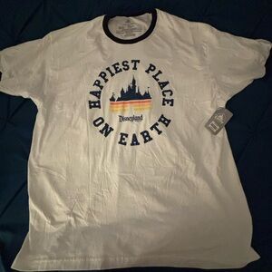 Disney White Tee with Black Trim and Graphic